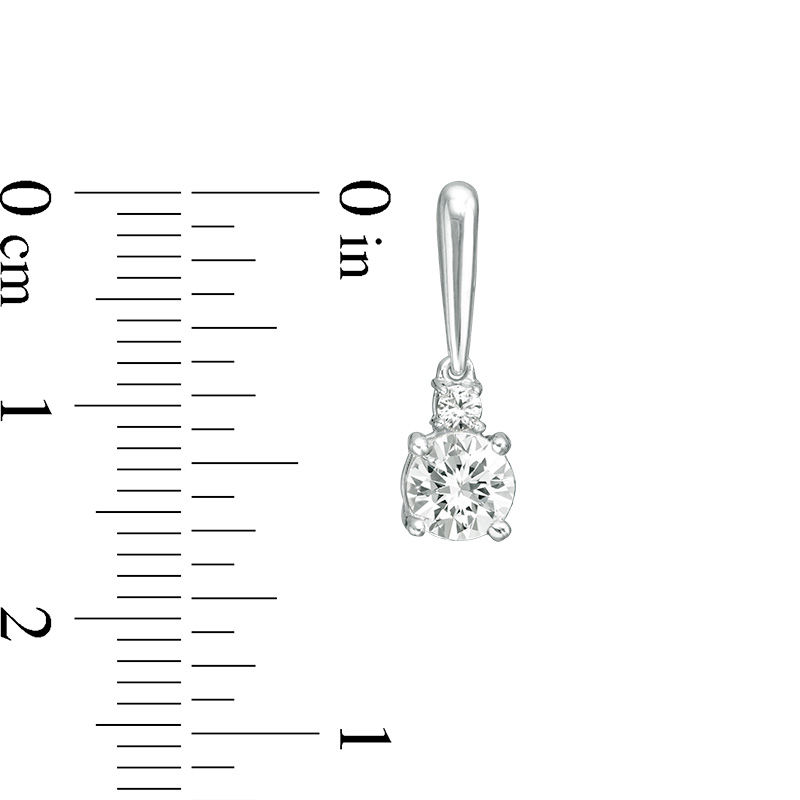 Lab-Created White Sapphire Duo Pendant and Drop Earrings Set in 10K White Gold