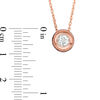 Thumbnail Image 1 of Lab-Created White Sapphire Solitaire Vintage-Style Pendant and Earrings Set in Sterling Silver with 14K Rose Gold Plate