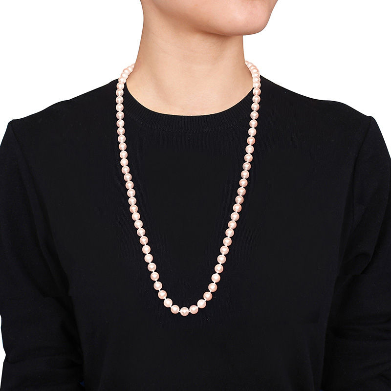 8.0 - 8.5mm Cultured Akoya Pearl Strand Necklace with 14K Gold Clasp - 30"