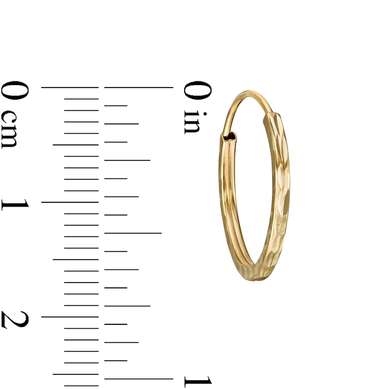 Main Image 3 of 17.0mm Diamond-Cut Continuous Square Tube Hoop Earrings in 14K Gold
