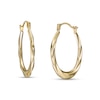 Thumbnail Image 0 of 21.0mm Twist Oval Hoop Earrings in 14K Gold