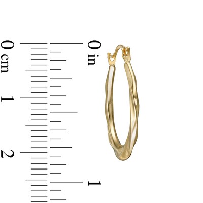21.0mm Twist Oval Hoop Earrings in 14K Gold
