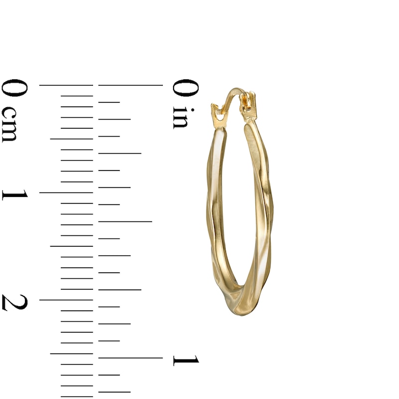 Main Image 3 of 21.0mm Twist Oval Hoop Earrings in 14K Gold