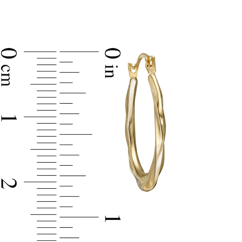 21.0mm Twist Oval Hoop Earrings in 14K Gold