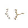 Thumbnail Image 0 of Cubic Zirconia Five Star Curved Crawler Earrings in 10K Gold