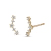 Thumbnail Image 1 of Cubic Zirconia Five Star Curved Crawler Earrings in 10K Gold