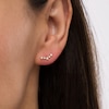 Thumbnail Image 2 of Cubic Zirconia Five Star Curved Crawler Earrings in 10K Gold