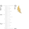 Thumbnail Image 3 of Cubic Zirconia Curved Leafy Branch Stud Earrings in 10K Gold