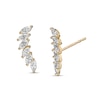 Thumbnail Image 1 of Marquise Cubic Zirconia Slant Six Stone Curved Crawler Earrings in 10K Gold