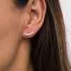 Thumbnail Image 2 of Marquise Cubic Zirconia Slant Six Stone Curved Crawler Earrings in 10K Gold