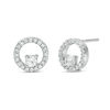 Thumbnail Image 1 of 3.2mm Lab-Created White Sapphire Circle Stud Earrings in Sterling Silver