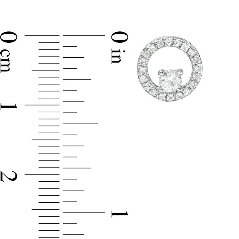 Main Image 2 of 3.2mm Lab-Created White Sapphire Circle Stud Earrings in Sterling Silver