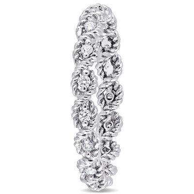 0.17 CT. T.W. Diamond Twist Rope Eternity Wedding Band in 10K Gold