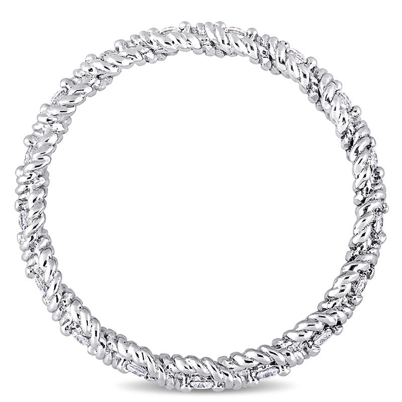 0.17 CT. T.W. Diamond Twist Rope Eternity Wedding Band in 10K White Gold