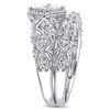 Thumbnail Image 1 of 0.21 CT. T.W. Diamond Tilted Square Frame Vintage-Style Bridal Set in Sterling Silver