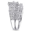 Thumbnail Image 2 of 0.21 CT. T.W. Diamond Tilted Square Frame Vintage-Style Bridal Set in Sterling Silver