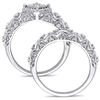 Thumbnail Image 3 of 0.21 CT. T.W. Diamond Tilted Square Frame Vintage-Style Bridal Set in Sterling Silver