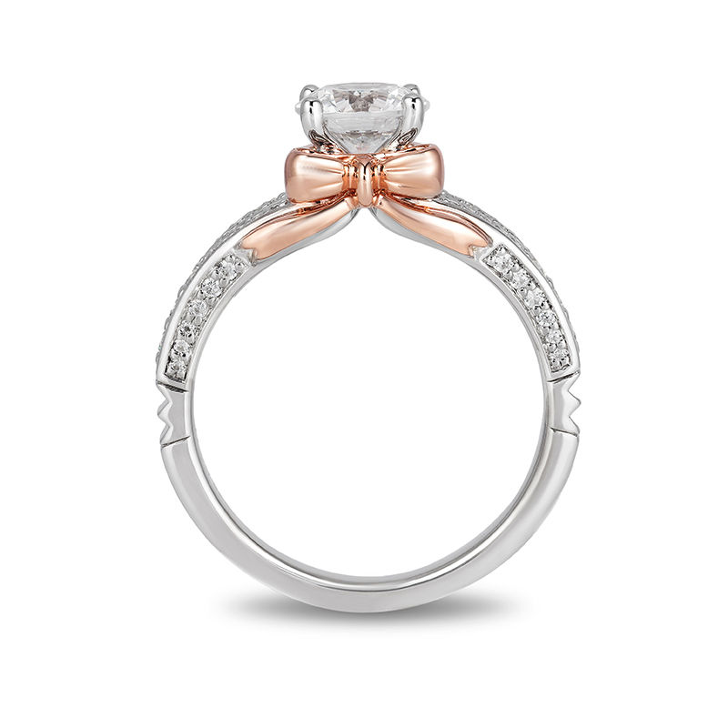 Limited Edition Enchanted Disney Snow White 1.33 CT. T.W. Diamond Bow Engagement Ring in 14K Two-Tone Gold