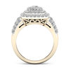 Thumbnail Image 2 of 1.45 CT. T.W. Diamond Rectangle Frame Multi-Row Ring in 10K Gold
