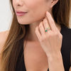 Thumbnail Image 2 of Oval Lab-Created Emerald, Peridot and White Sapphire Bypass Coil Ring in Sterling Silver