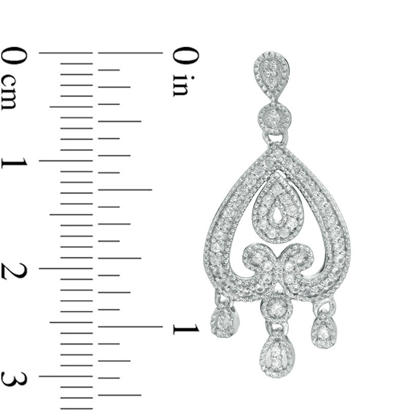 Lab-Created White Sapphire Vintage-Style Chandelier Drop Earrings in Sterling Silver