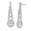 Thumbnail Image 1 of Lab-Created White Sapphire Art Deco Vintage-Style Drop Earrings in Sterling Silver