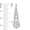 Thumbnail Image 2 of Lab-Created White Sapphire Art Deco Vintage-Style Drop Earrings in Sterling Silver