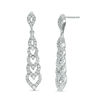 Thumbnail Image 0 of Lab-Created White Sapphire Multi-Tier Flame Drop Earrings in Sterling Silver
