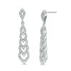 Thumbnail Image 1 of Lab-Created White Sapphire Multi-Tier Flame Drop Earrings in Sterling Silver
