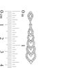 Thumbnail Image 1 of Lab-Created White Sapphire Multi-Tier Flame Drop Earrings in Sterling Silver