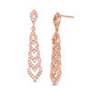 Thumbnail Image 0 of Lab-Created White Sapphire Multi-Tier Flame Drop Earrings in Sterling Silver with 14K Rose Gold Plate