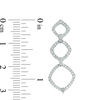 Thumbnail Image 1 of Lab-Created White Sapphire Geometric Triple Drop Earrings in Sterling Silver