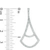 Thumbnail Image 1 of Lab-Created White Sapphire Pendulum Drop Earrings in Sterling Silver