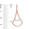 Thumbnail Image 1 of Lab-Created White Sapphire Pendulum Drop Earrings in Sterling Silver with 14K Rose Gold Plate