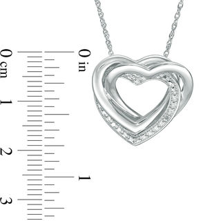 Diamond Accent Interlocking Hearts Pendant in Sterling Silver