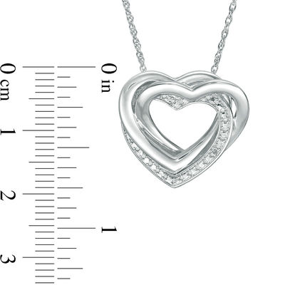 Diamond Accent Interlocking Hearts Pendant in Sterling Silver