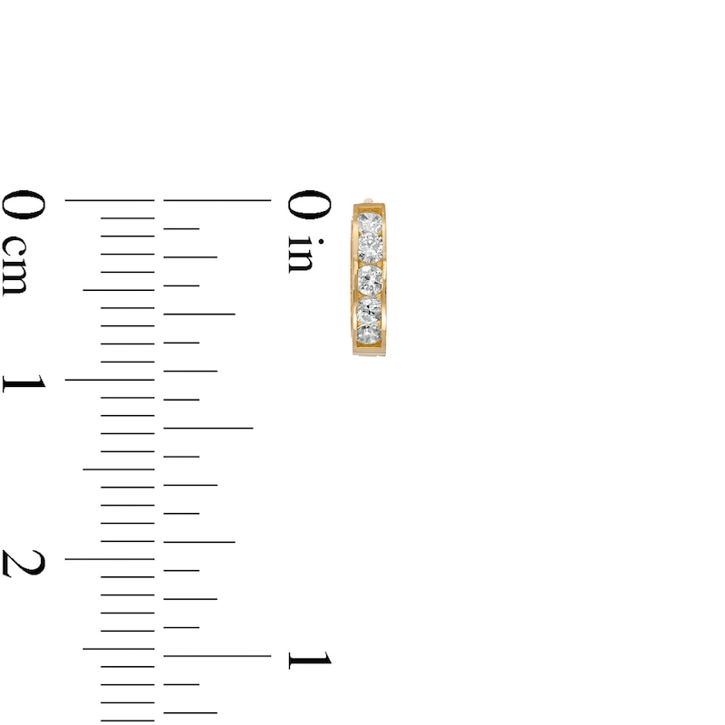 Main Image 2 of Cubic Zirconia Huggie Hoop Earrings in 14K Gold