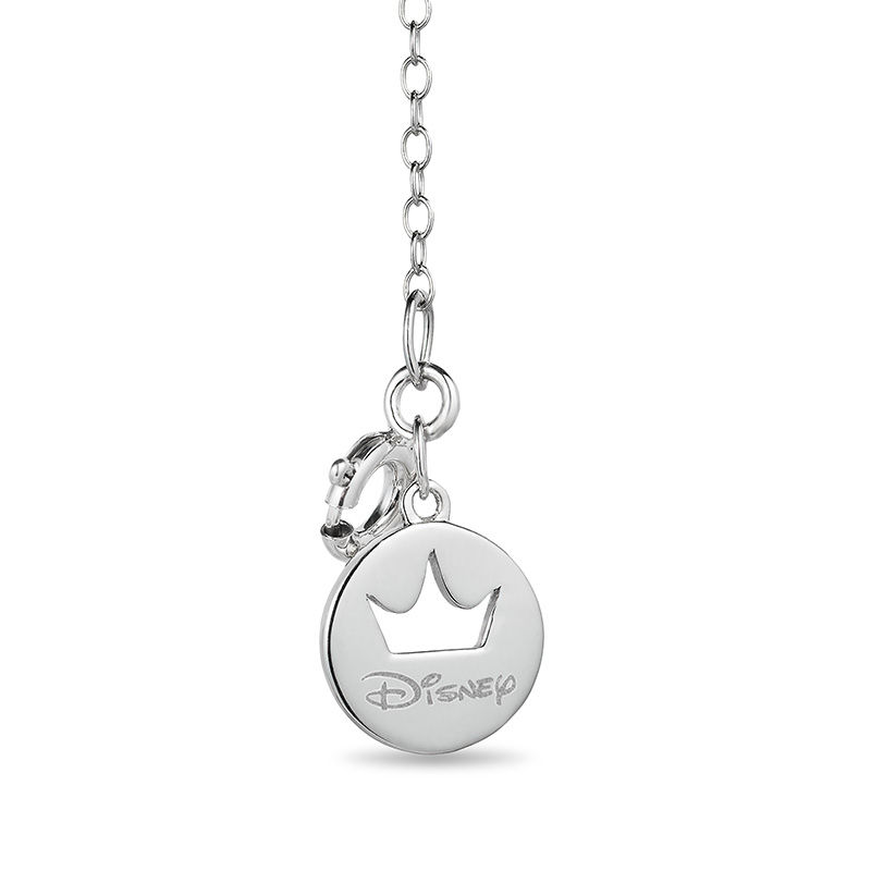 Main Image 2 of Enchanted Disney Cinderella 0.085 CT. T.W. Diamond Slipper Pendant in Sterling Silver and 10K Rose Gold - 19"