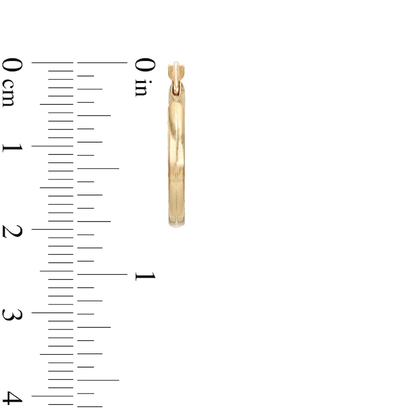 Main Image 3 of Diamond-Cut 20.0mm Hoop Earrings in Hollow 14K Tri-Tone Gold