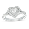 Thumbnail Image 0 of Vera Wang Love Collection 0.69 CT. T.W. Heart-Shaped Diamond Double Frame Twist Engagement Ring in 14K White Gold