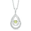 Thumbnail Image 0 of Unstoppable Love™ Peridot and 0.15 CT. T.W. Diamond Teardrop Pendant in Sterling Silver