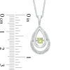 Thumbnail Image 1 of Unstoppable Love™ Peridot and 0.15 CT. T.W. Diamond Teardrop Pendant in Sterling Silver