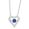 Thumbnail Image 1 of Unstoppable Love™ Lab-Created Blue and White Sapphire Heart Pendant in Sterling Silver