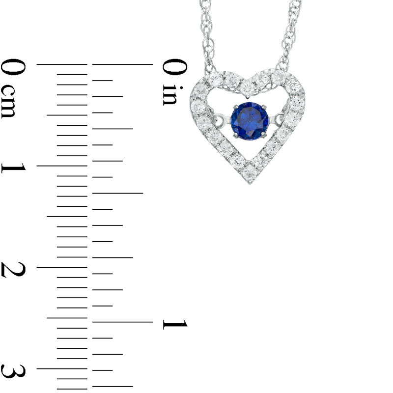 Unstoppable Love™ Lab-Created Blue and White Sapphire Heart Pendant in Sterling Silver