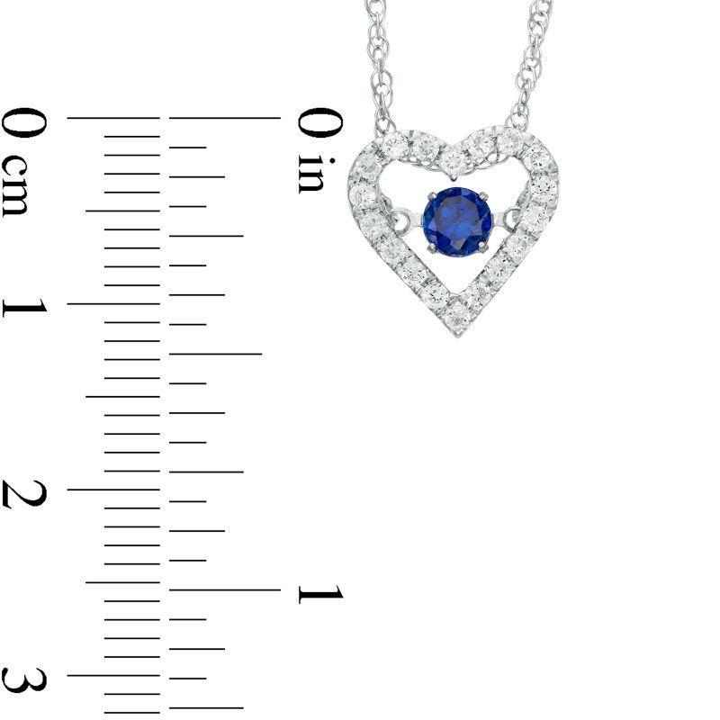 Main Image 2 of Unstoppable Love™ Lab-Created Blue and White Sapphire Heart Pendant in Sterling Silver