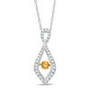 Thumbnail Image 0 of Unstoppable Love™ Citrine and 0.18 CT. T.W. Diamond Vintage-Style Infinity Pendant in Sterling Silver