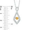Unstoppable Love™ Citrine and 0.18 CT. T.W. Diamond Vintage-Style Infinity Pendant in Sterling Silver