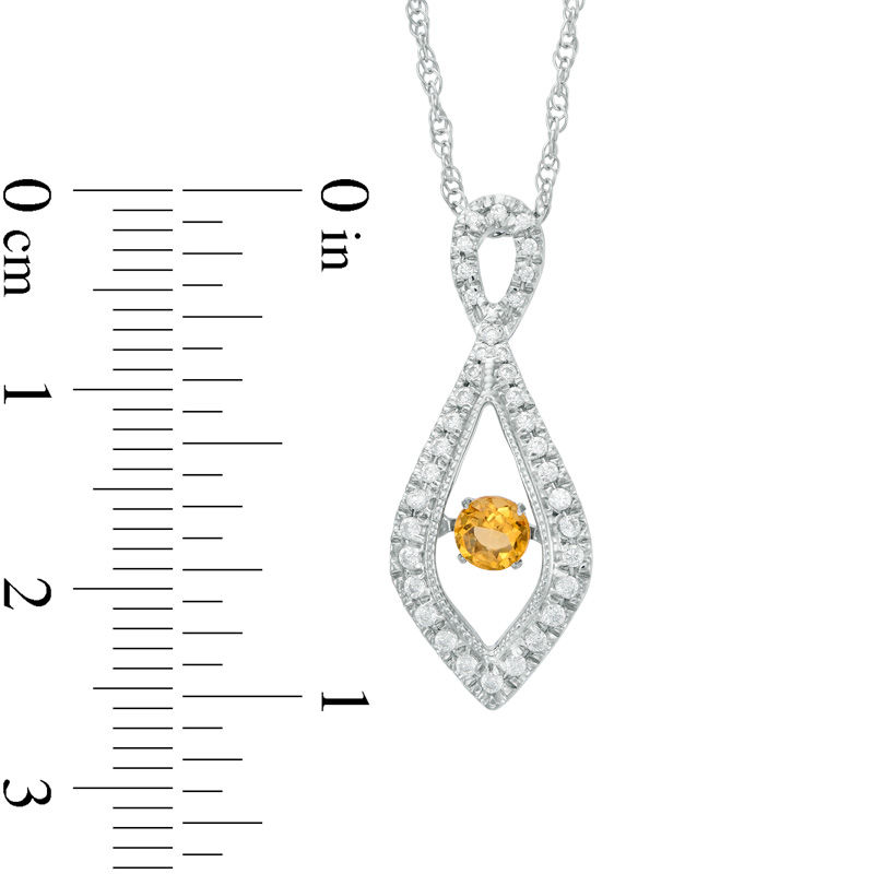 Unstoppable Love™ Citrine and 0.18 CT. T.W. Diamond Vintage-Style Infinity Pendant in Sterling Silver