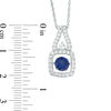 Unstoppable Love™ 5.8mm Lab-Created Blue and White Sapphire Fancy Doorknocker Pendant in Sterling Silver