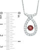 Thumbnail Image 1 of Unstoppable Love™ 5.7mm Garnet and Lab-Created White Sapphire Ribbon Pendant in Sterling Silver